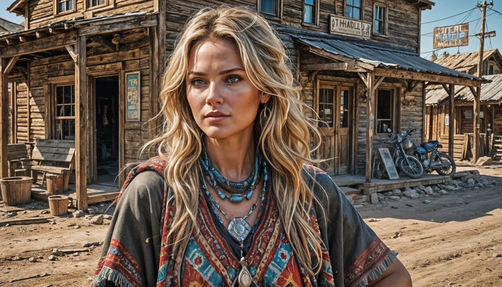 Bounty Hunter in a Western Ghost Town