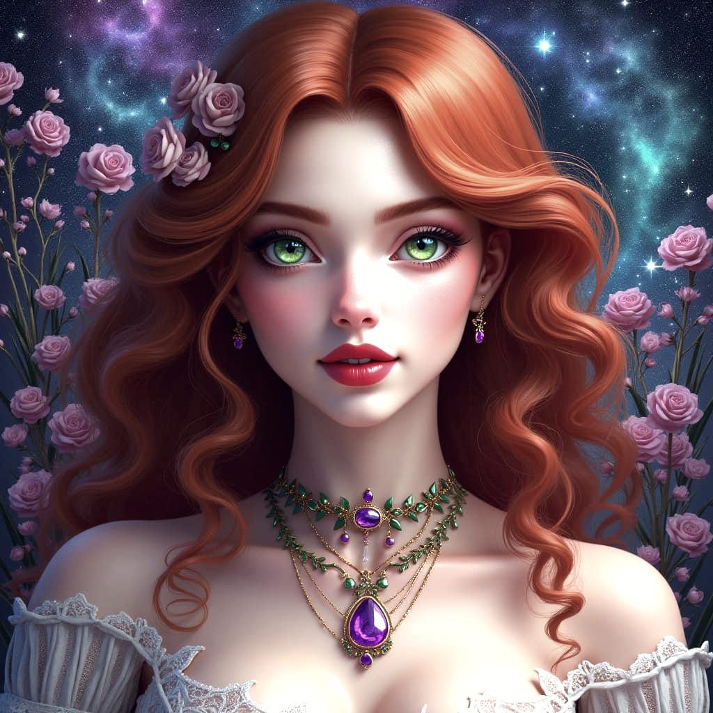 Ethereal Beauty in Cosmic Bloom