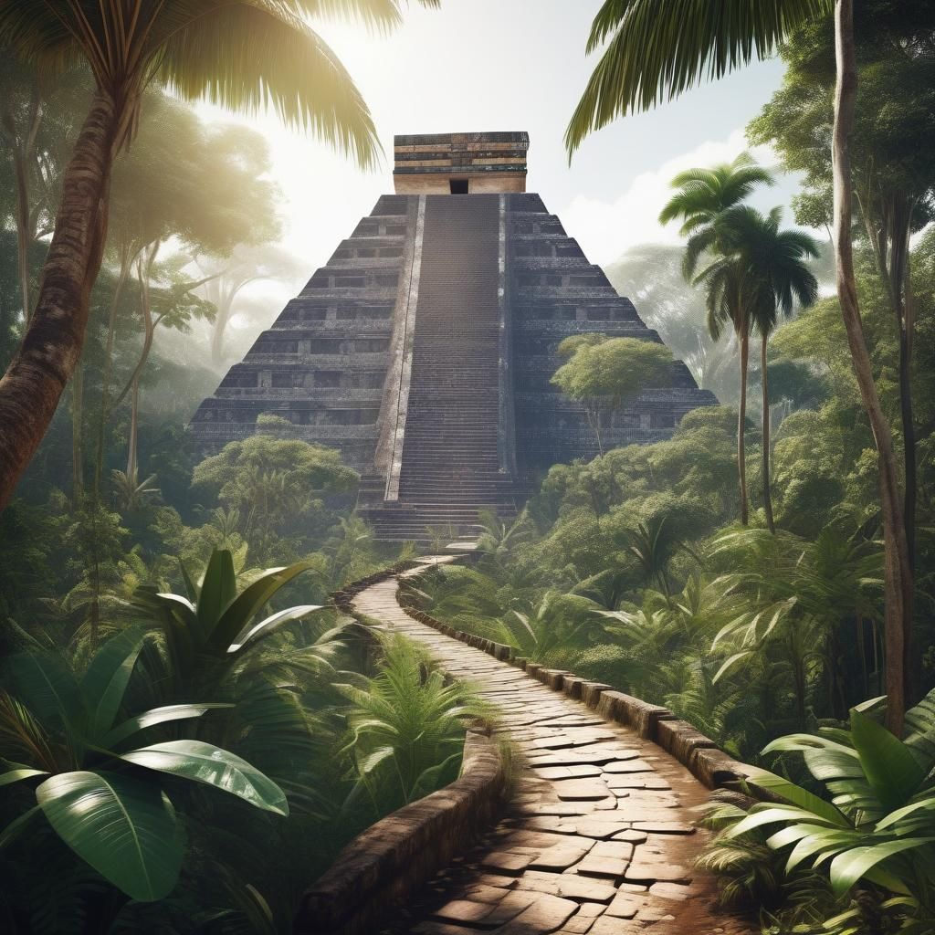 Jungle Path to Aztec Pyramids in 8K