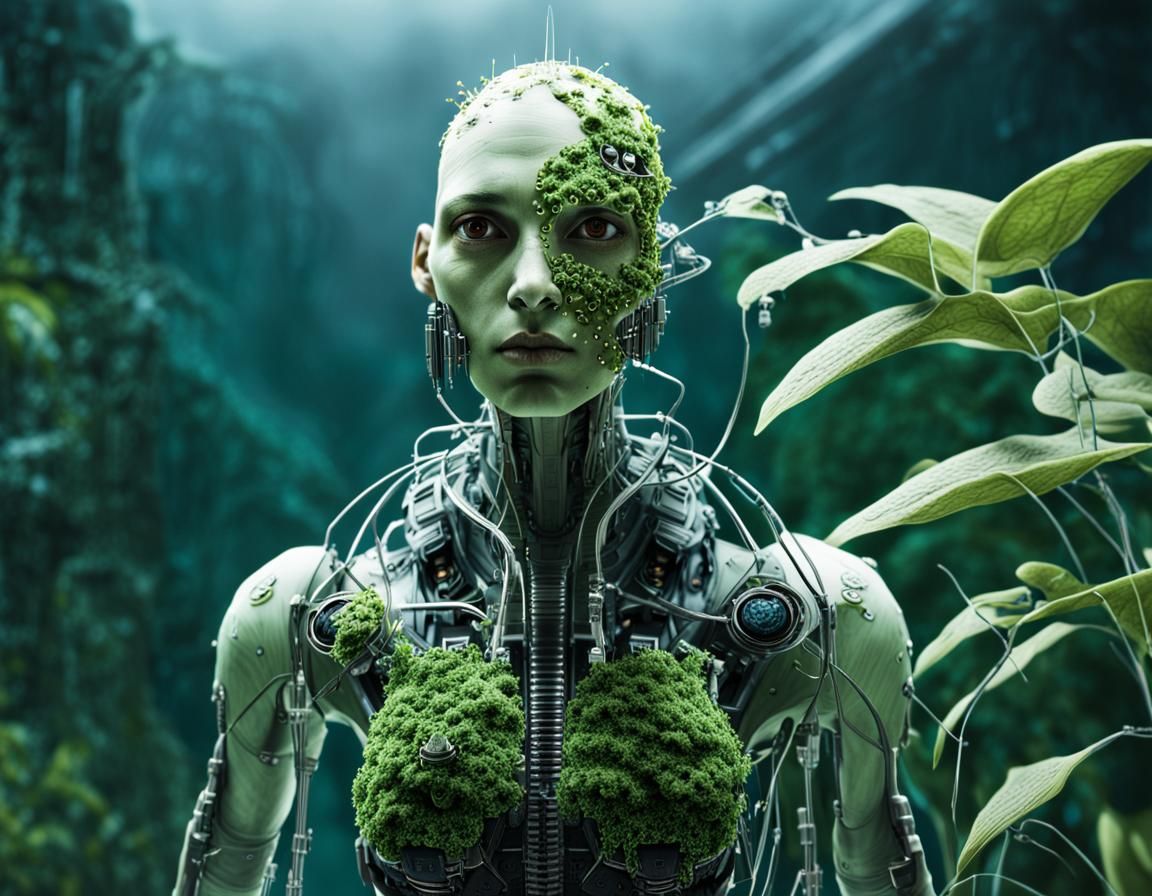 Biopunk Dystopia: Bioluminescent Fungal Transformation