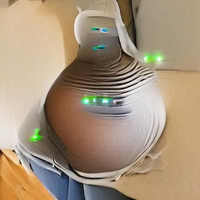 Surreal AI Image: Pregnant with WiFi Router