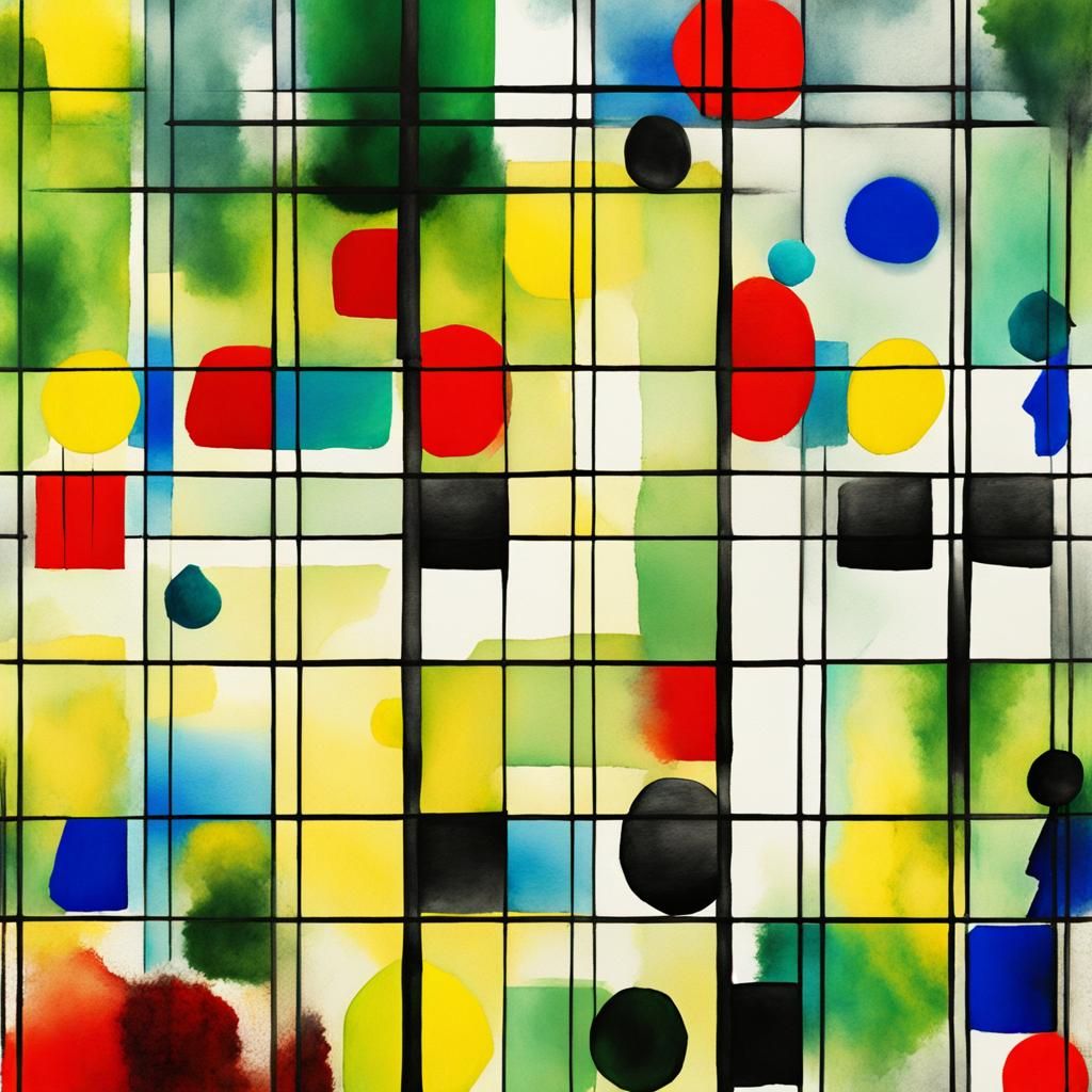 Abstract Dry Brush Strokes with Mirrored Shapes