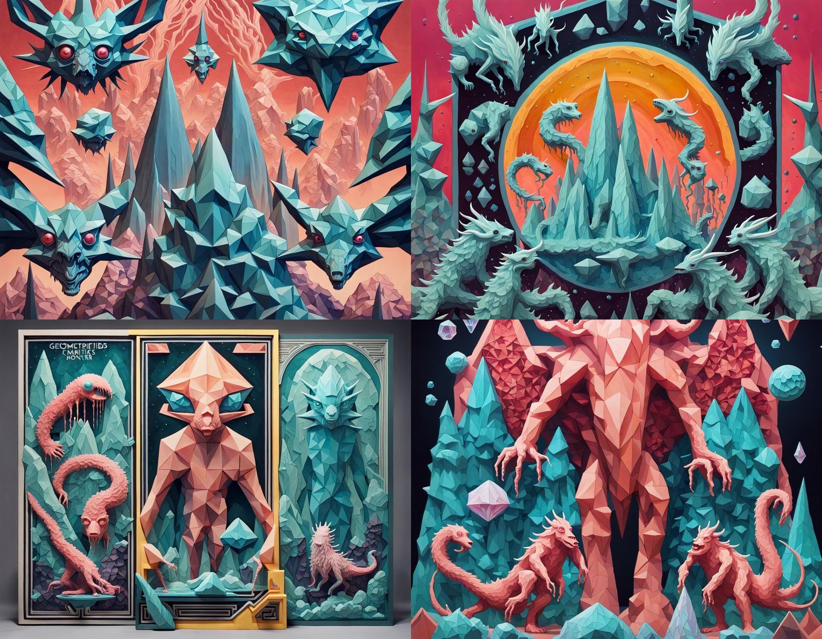 Resin Cast Surrealism: Geometric Cryptids and Monsters