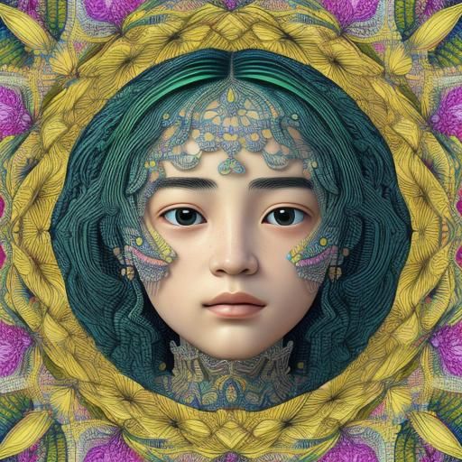 Little Girl in Vibrant Floral Field