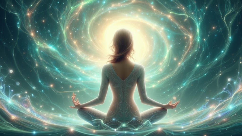 Meditative Woman Symbolizing Yang to Yin Transition