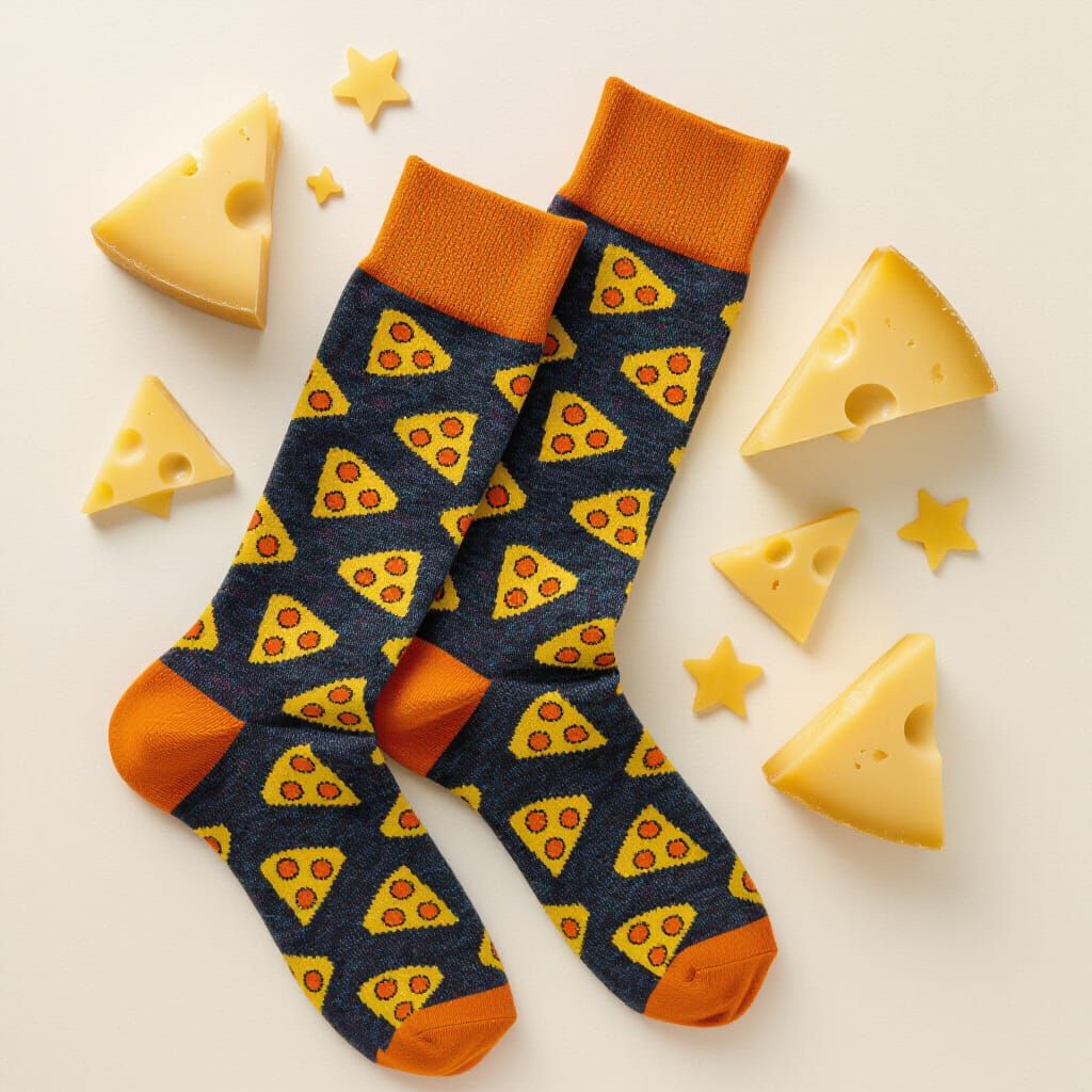 Cheese Patterned Socks: A Fun Design