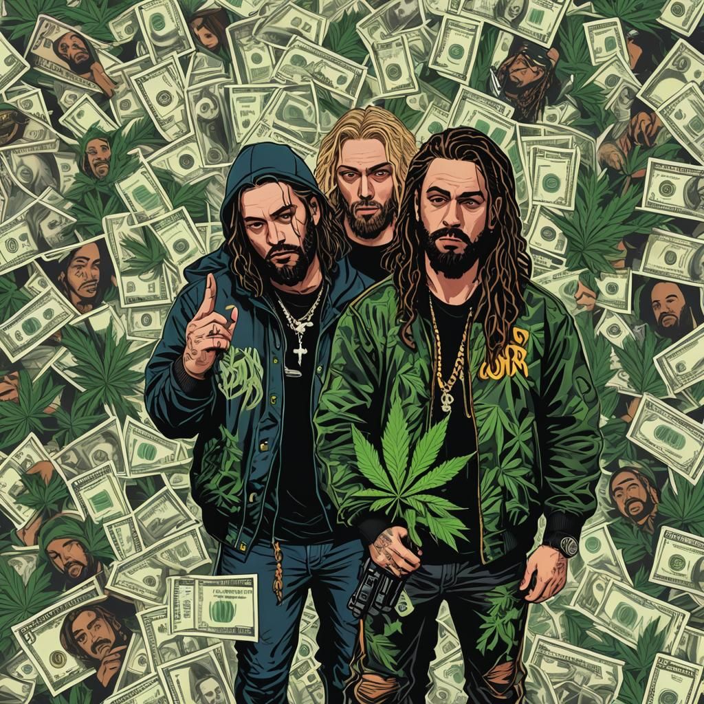 Guns, Money, and Marijuana: Comic Book Style Art