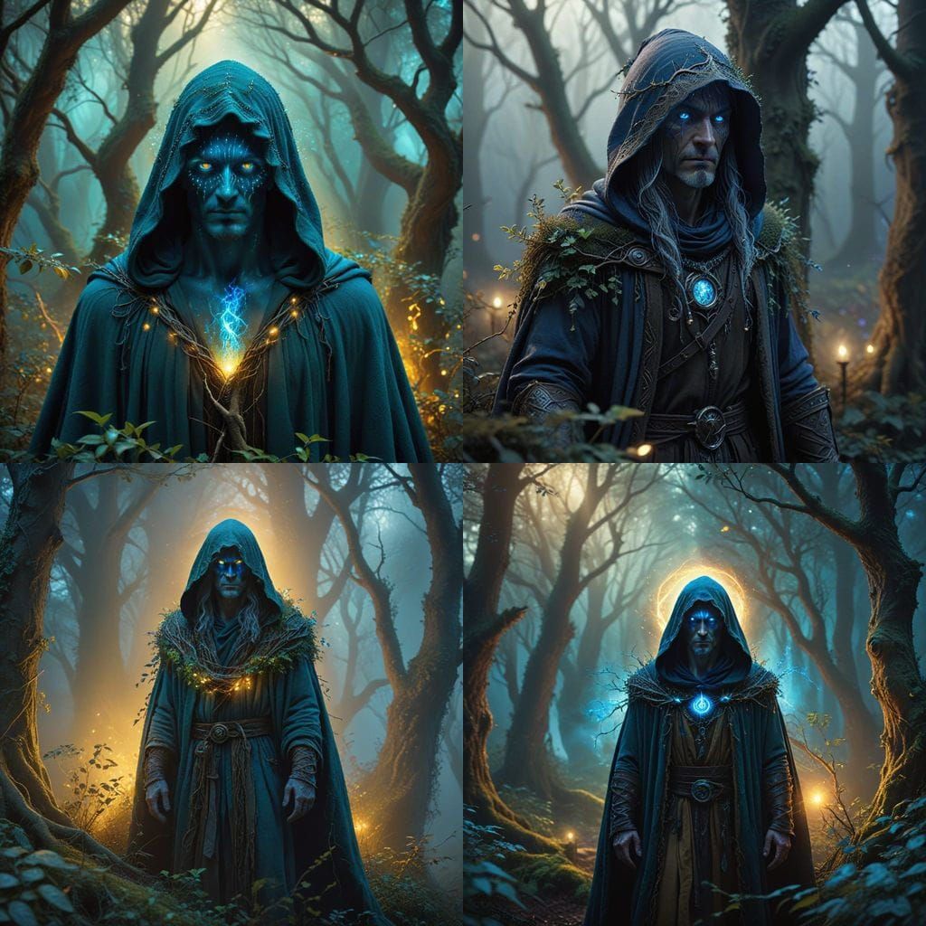 Powerful Pagan Druid in a Groove of Enlightenment