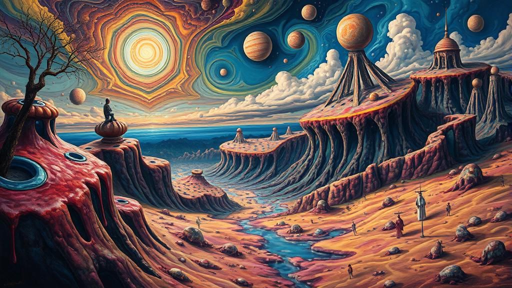 Dreamlike Surreal Landscape in Vibrant Colors