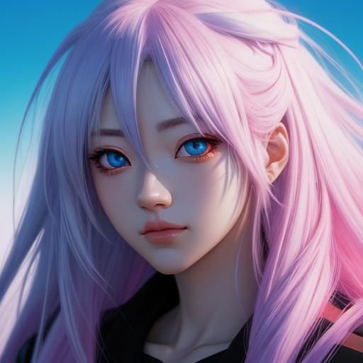 Anime Girl Portrait in Studio Trigger Manga Style