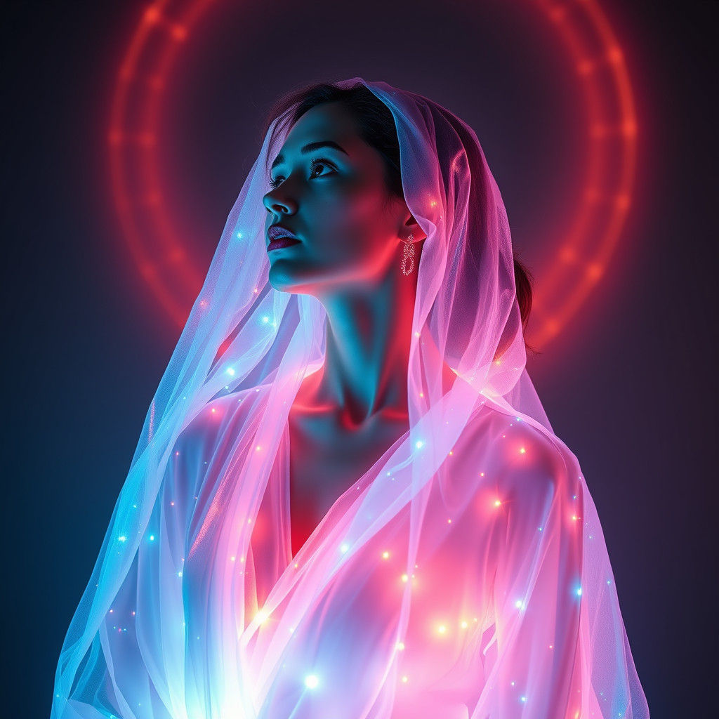 Ethereal Woman: Radiant Silhouette in Light