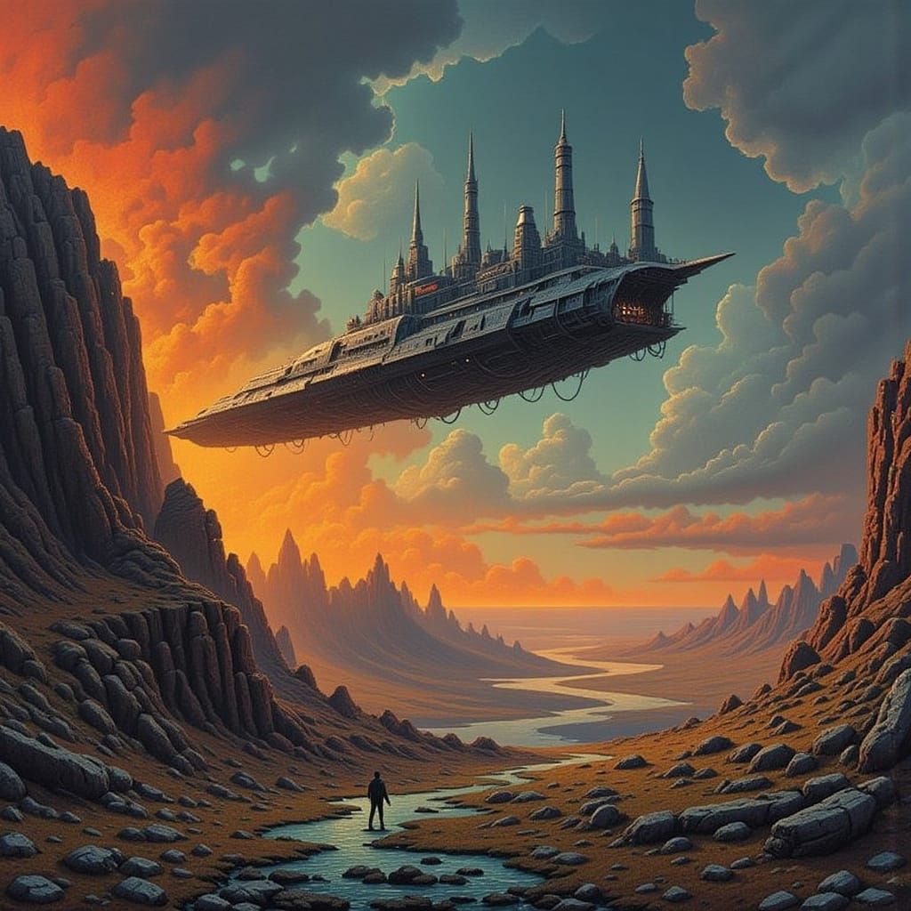 Astronaut Lands on Fiery Alien Planet