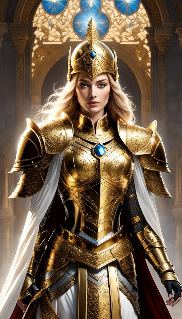 Noble Paladin in Radiant Armor with Sword