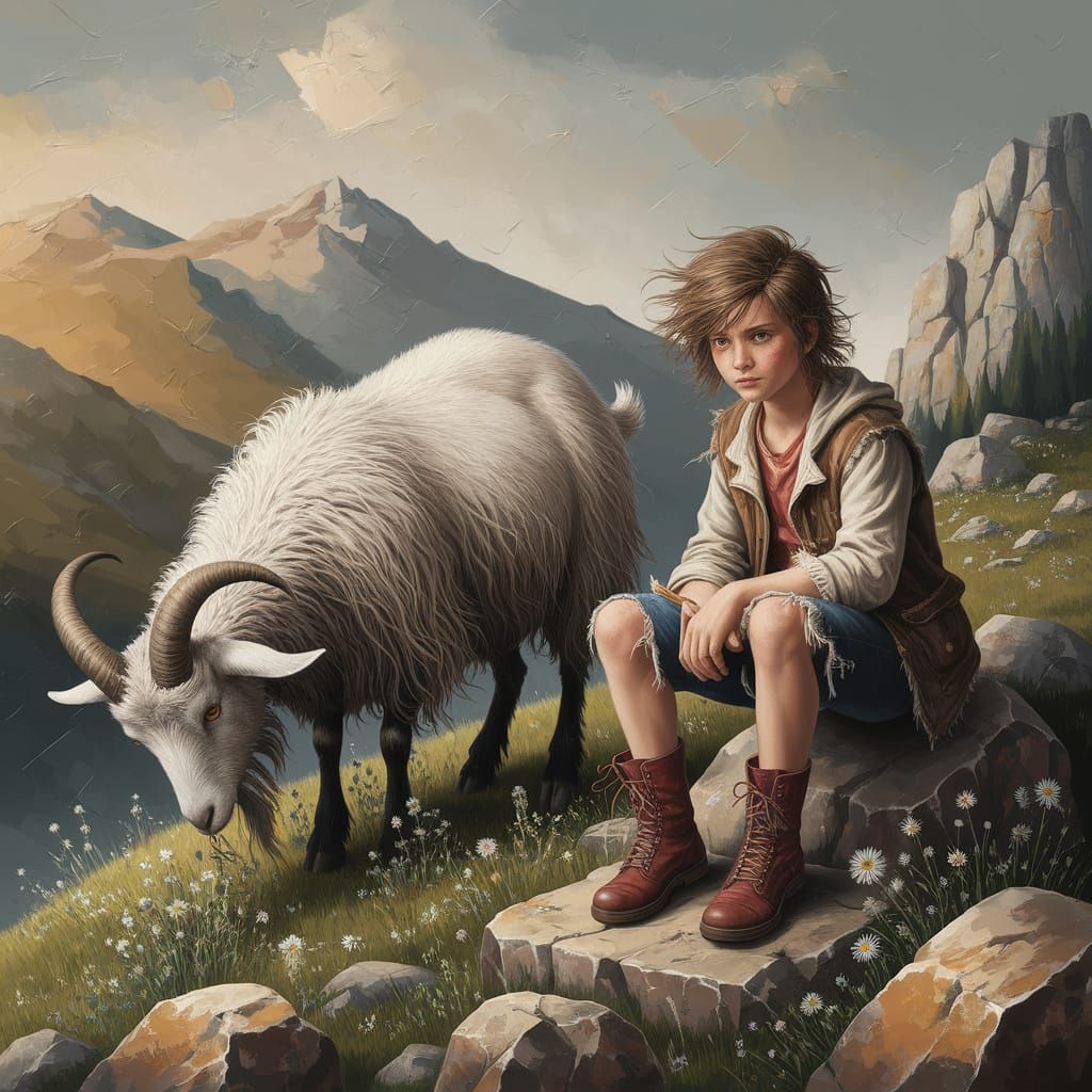 Goatherd in the Spanish Mountains