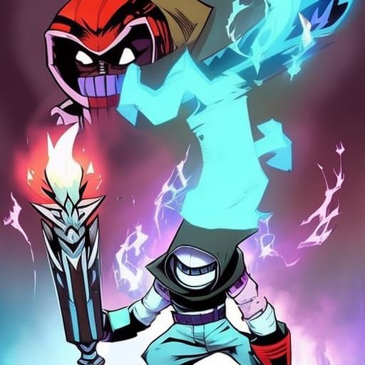 Sans from videogame undertale, style by Liam Brazier, style by Andi Fairhurst and Enki Bilal