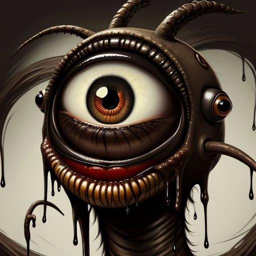 Creepy Animal with Eyes, Lowbrow Digital Art