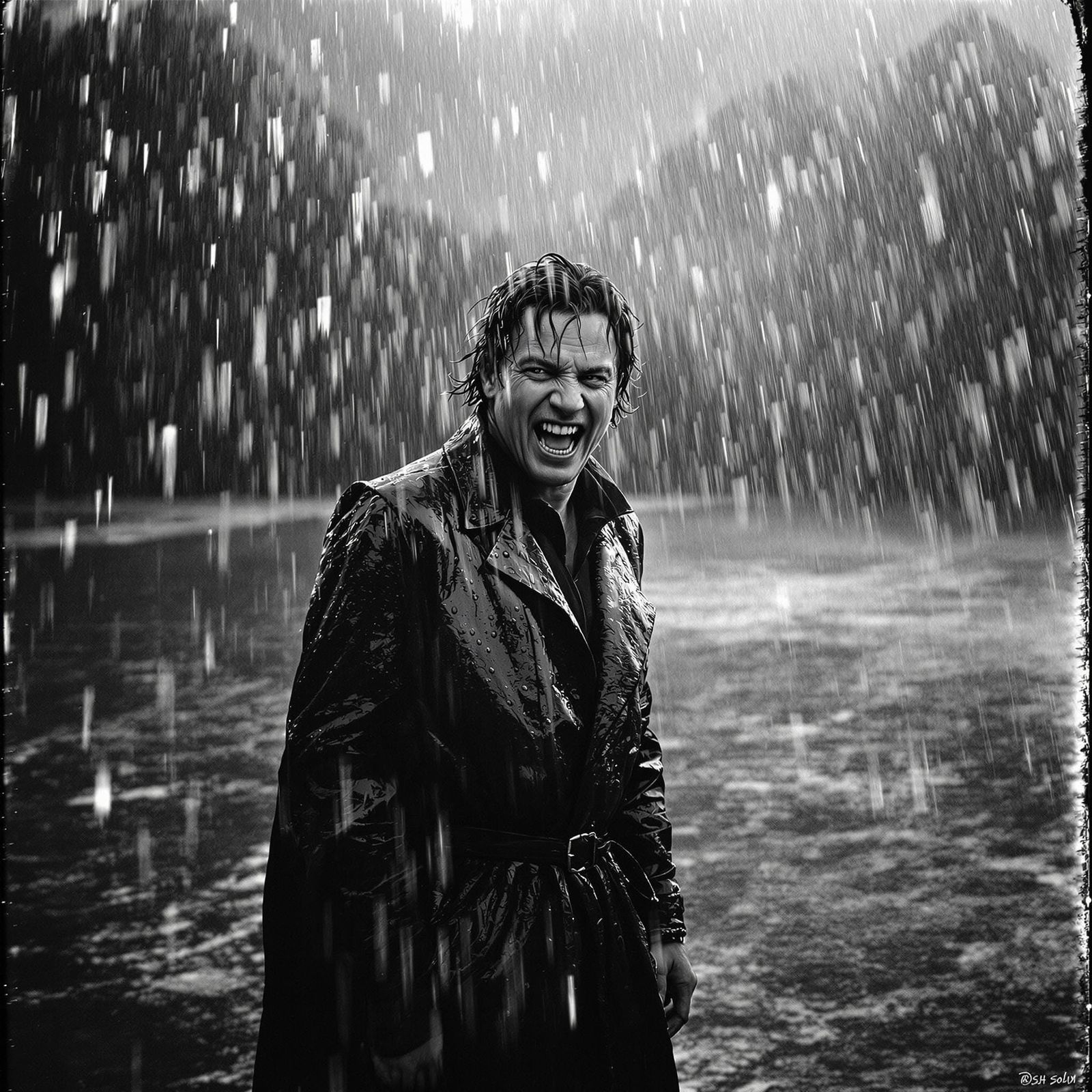 Monochromatic God in Rain: Photorealistic Silver Nitrate Pho...