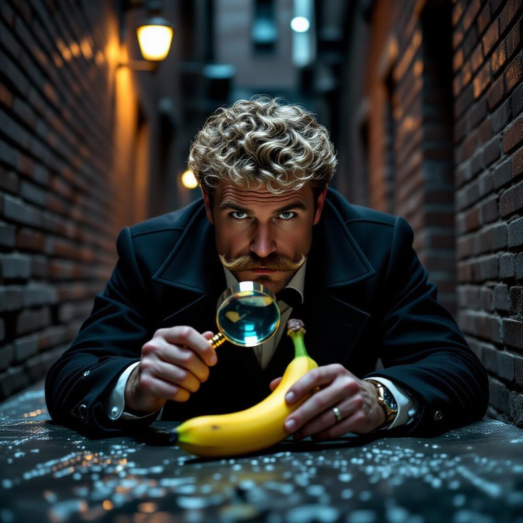 Cowboy Detective Investigates Banana: Film Noir Style