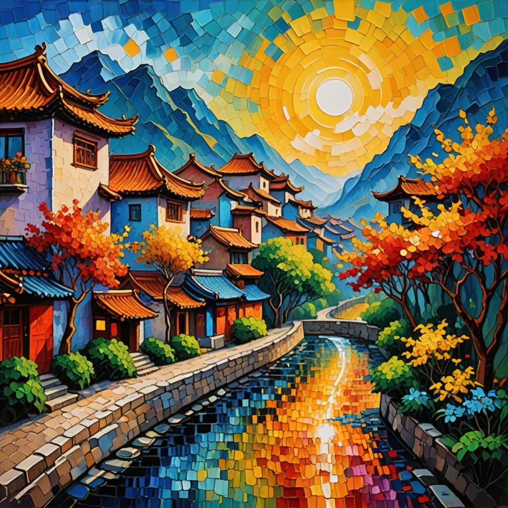 Lucky Fortune in Vibrant Neo-Impressionist Style