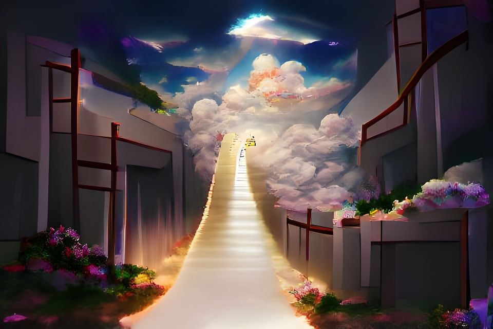 The Path to Heaven: AI Generated Image