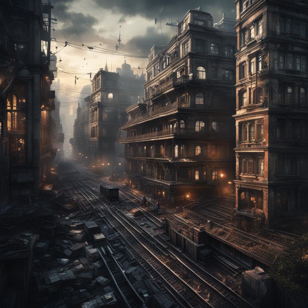 Dramatic Urban Exploration Digital Matte Painting