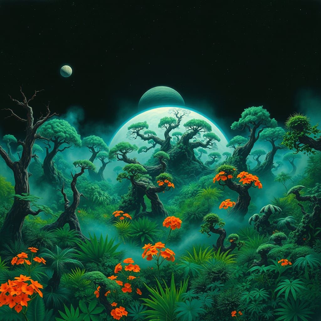 Alien Jungle Planet Typhon Primaris in a Futuristic Color Sc...