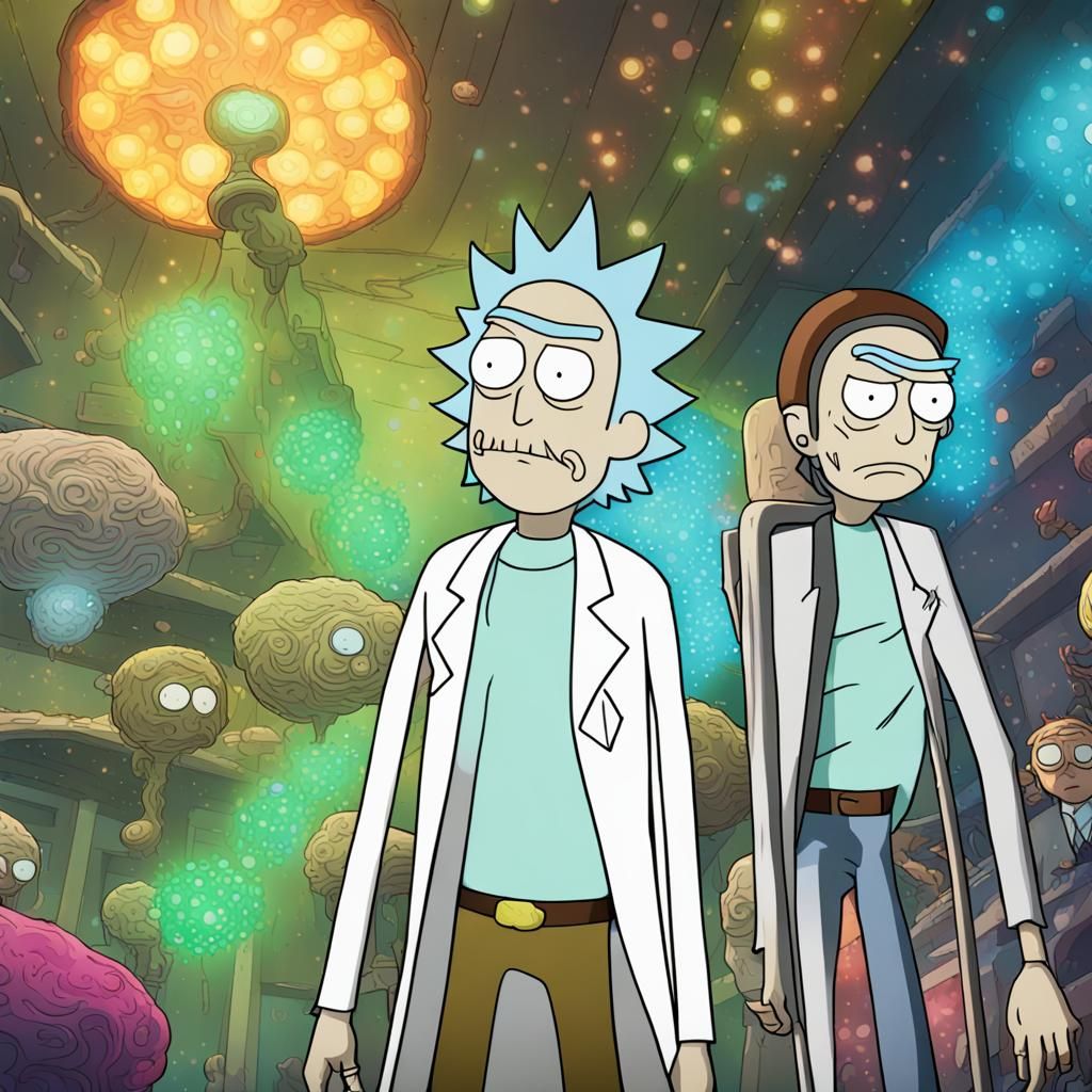 Realistic Rick and Morty Portrait