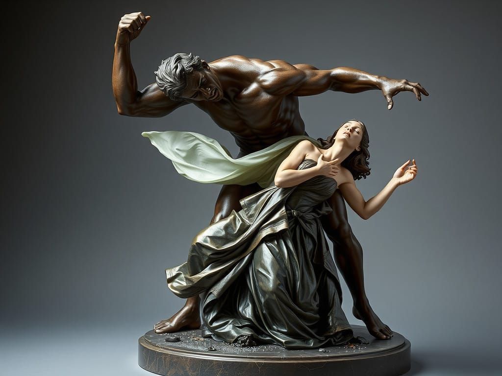 Heroic Struggle in Expressive Realism Style