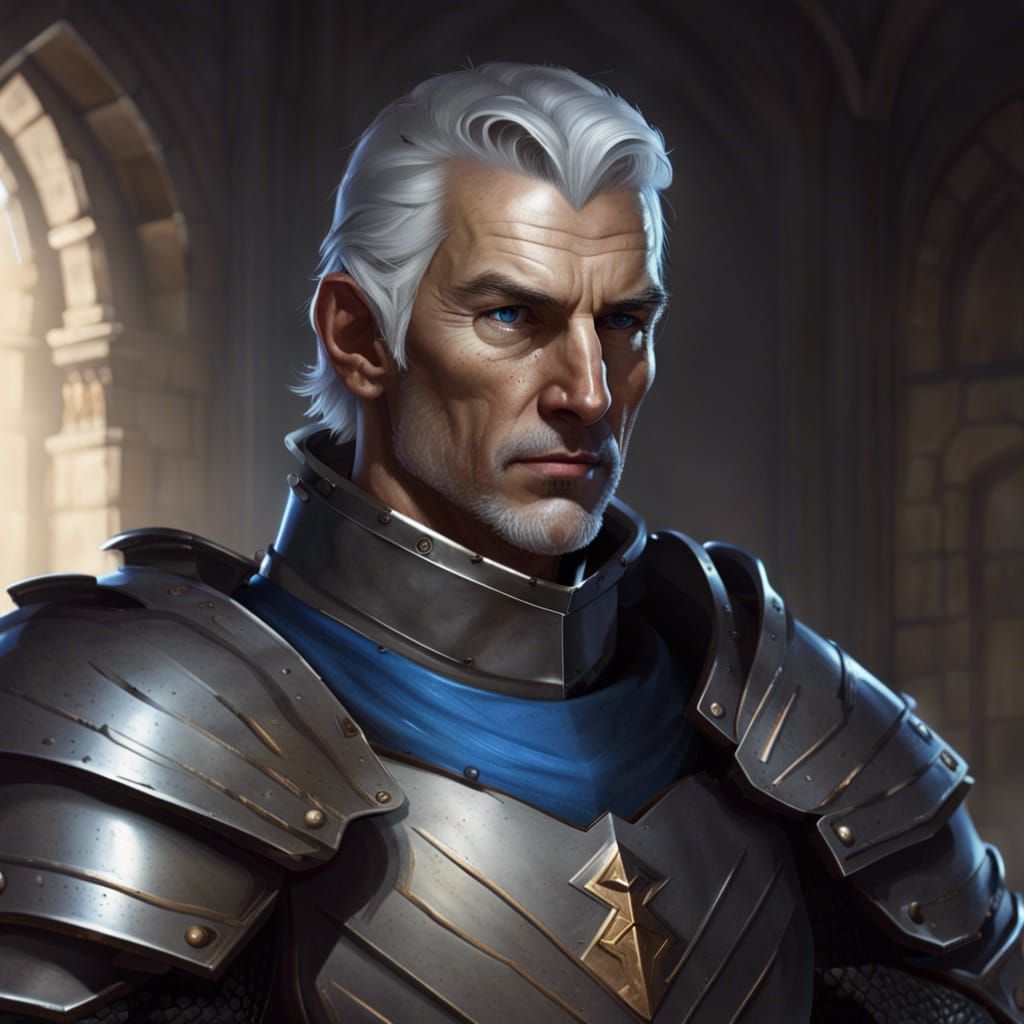 Arthurian Knight Portrait in Digital Art Style