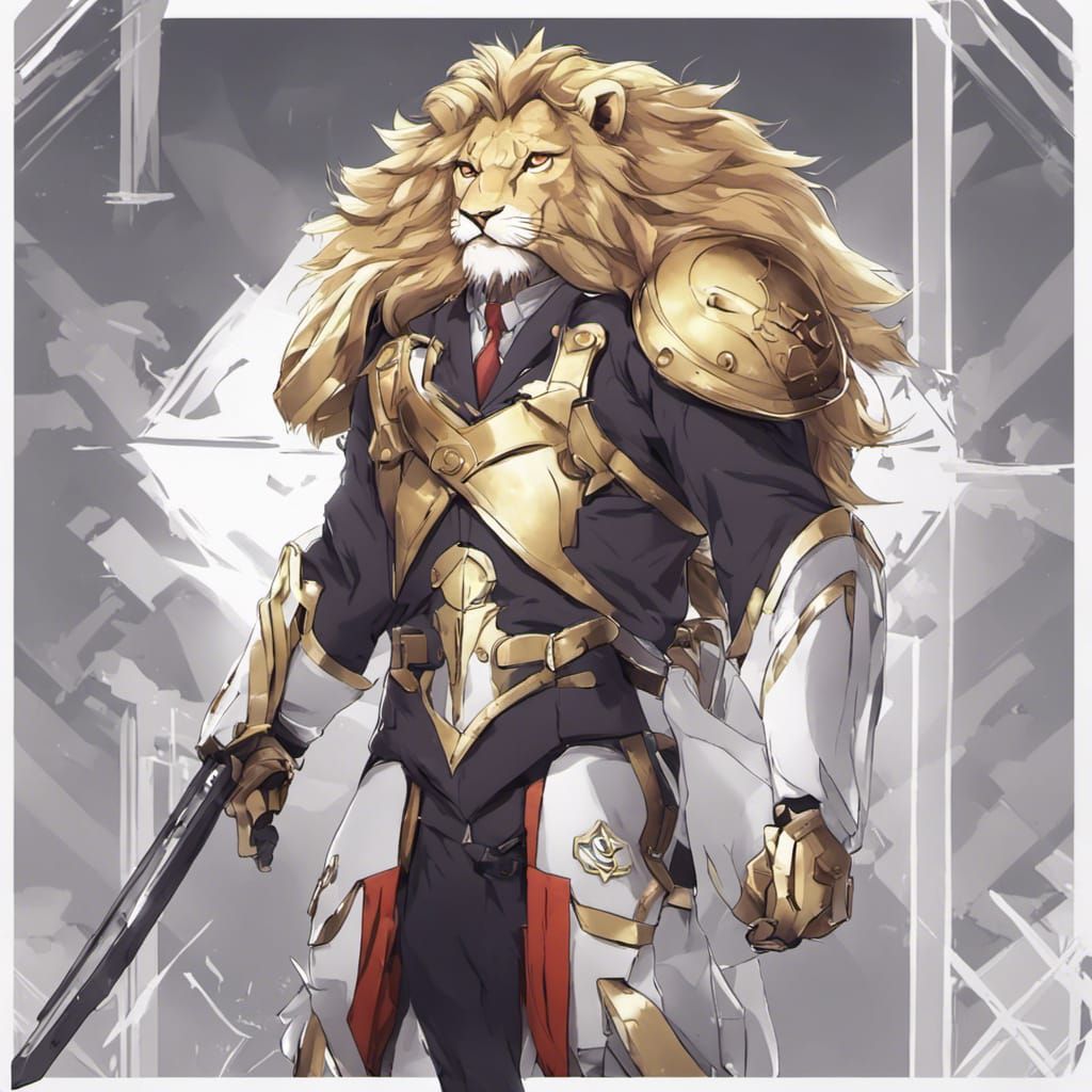 Anime Style Lion Man Guard