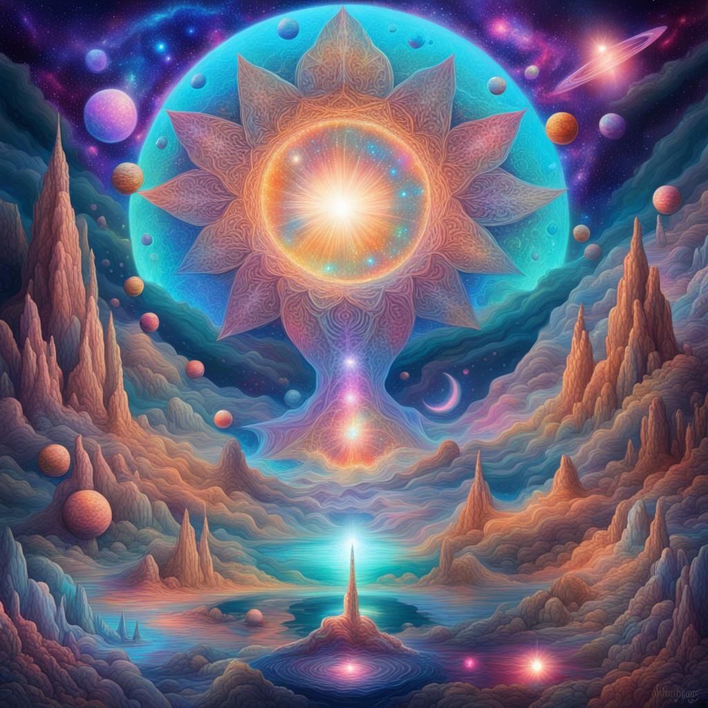 Astral Dreamland Illustration by Pablo Amaringo