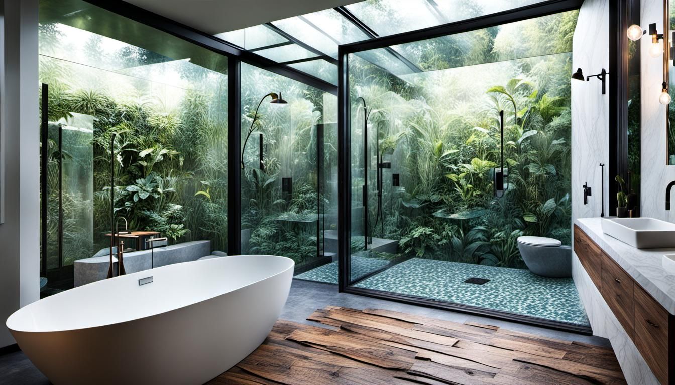 Single-Story Glass House with Old-Fashioned Decor