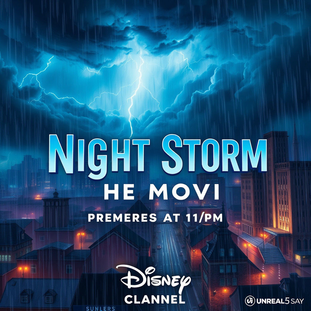Night Storm Movie Poster: Cinematic Stormy Cityscape