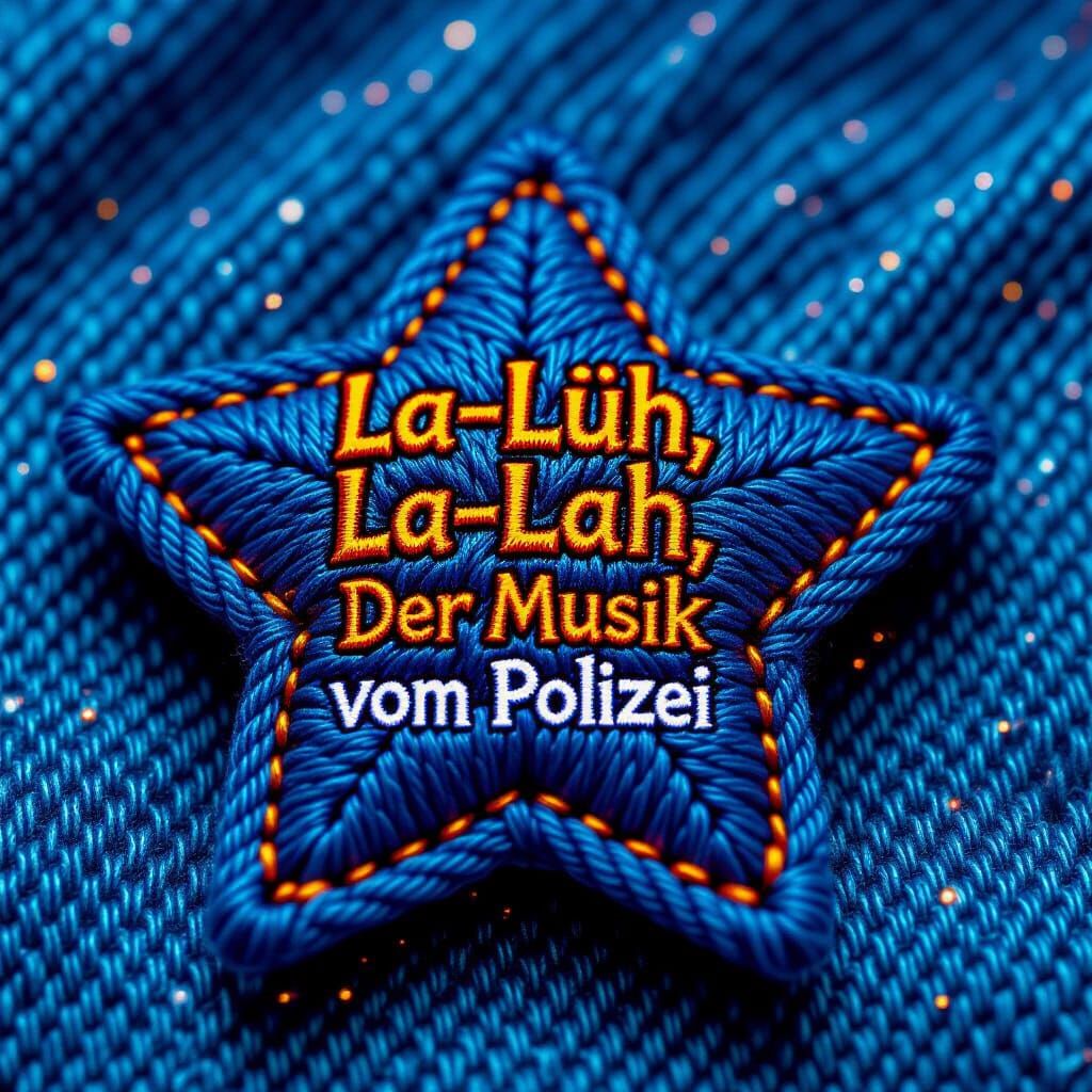 Star Badge with Intricate Stitching in Digital Illustration