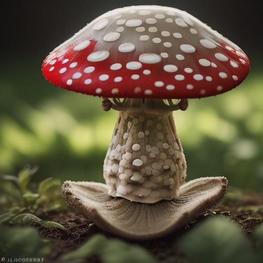 Amanita Muscaria Mushroom Logo in Sharp Focus