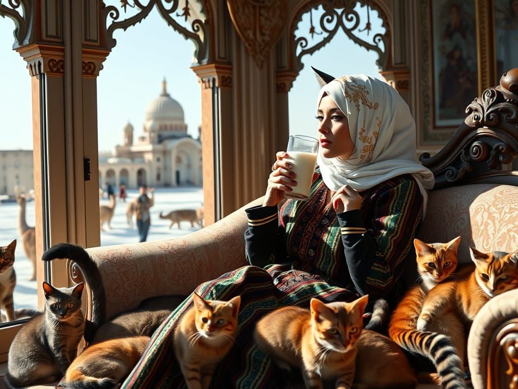 Arabic Woman with Cat Features in Afghanistan