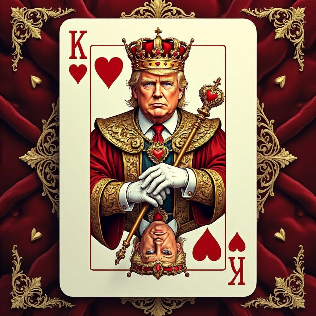 Donald Trump as King of Hearts Playing Card