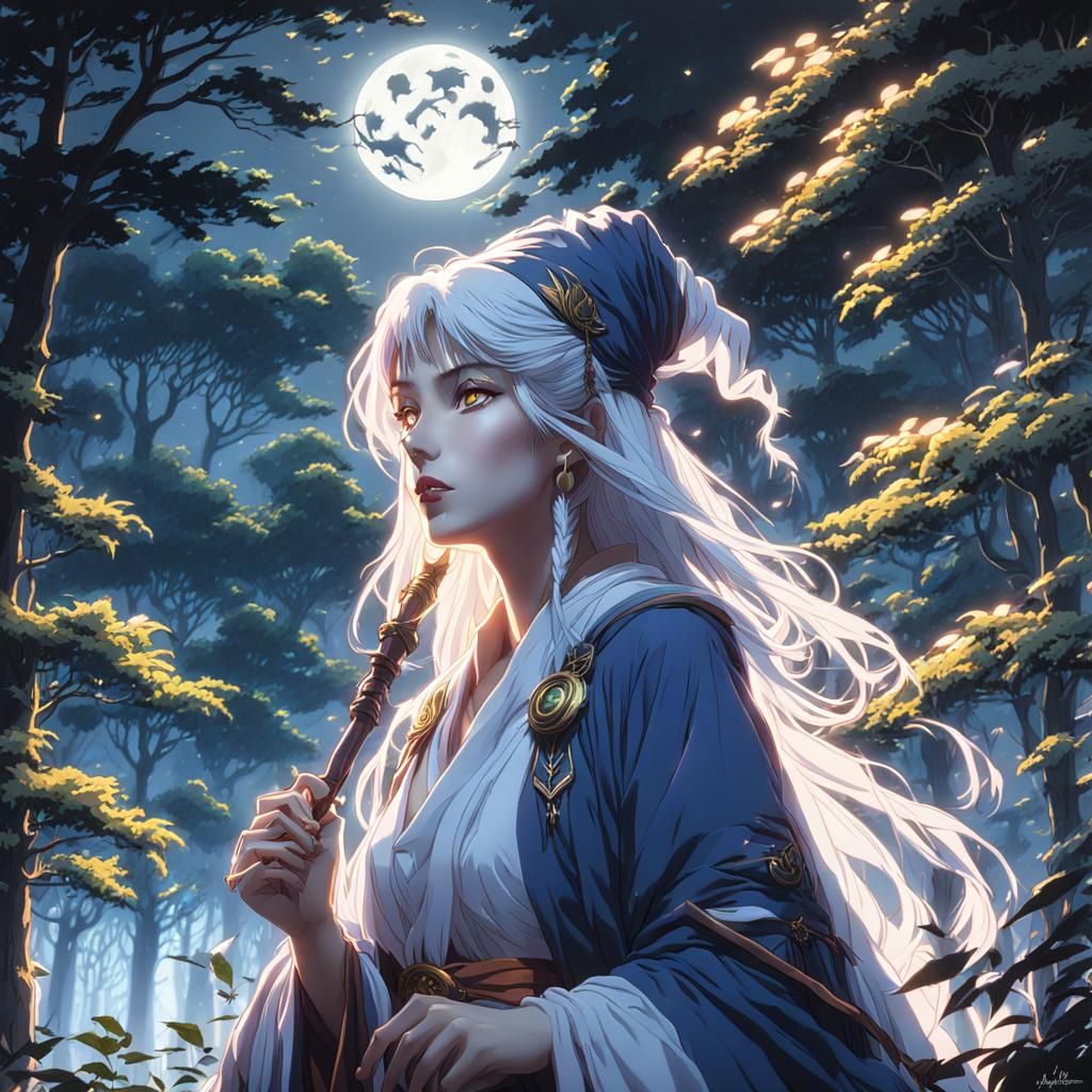 Mystical Sorceress Under the Moon, Anime Style