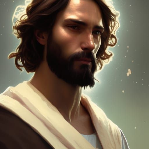 Detailed Portrait of Jesus Christ in Trending Art Style