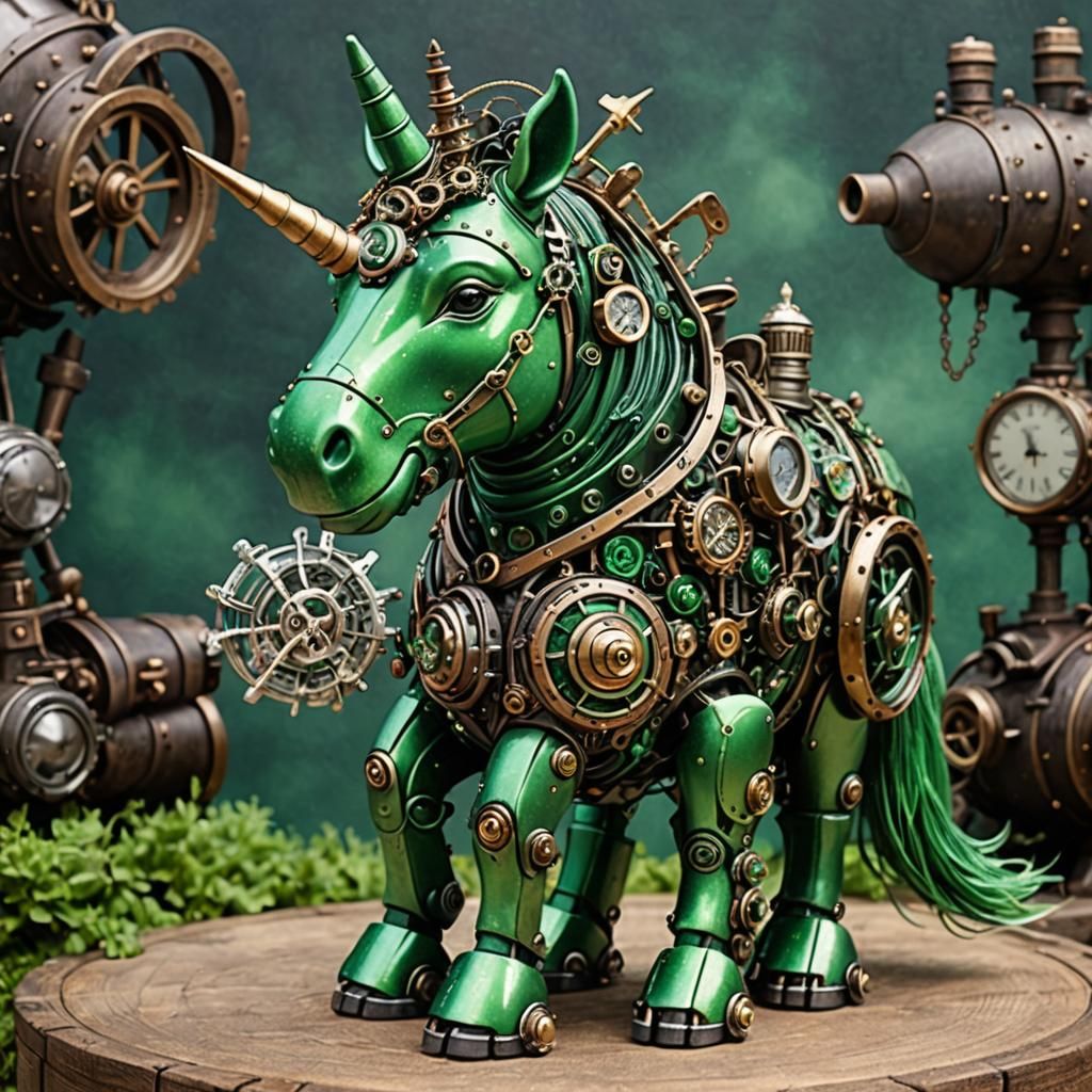 Sparkly Unicorn Eeyore with Steampunk Engine
