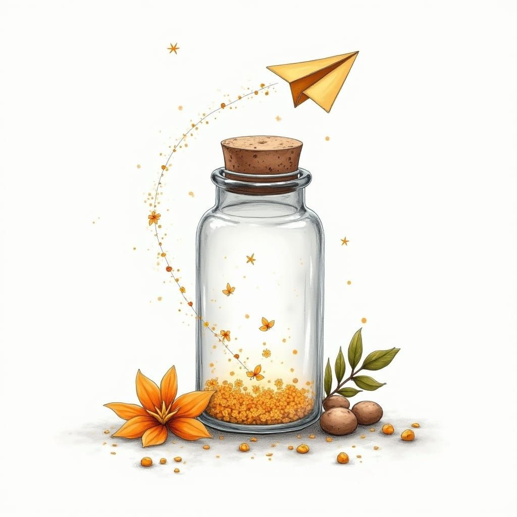 Whimsical Glass Apothecary in Negative Space