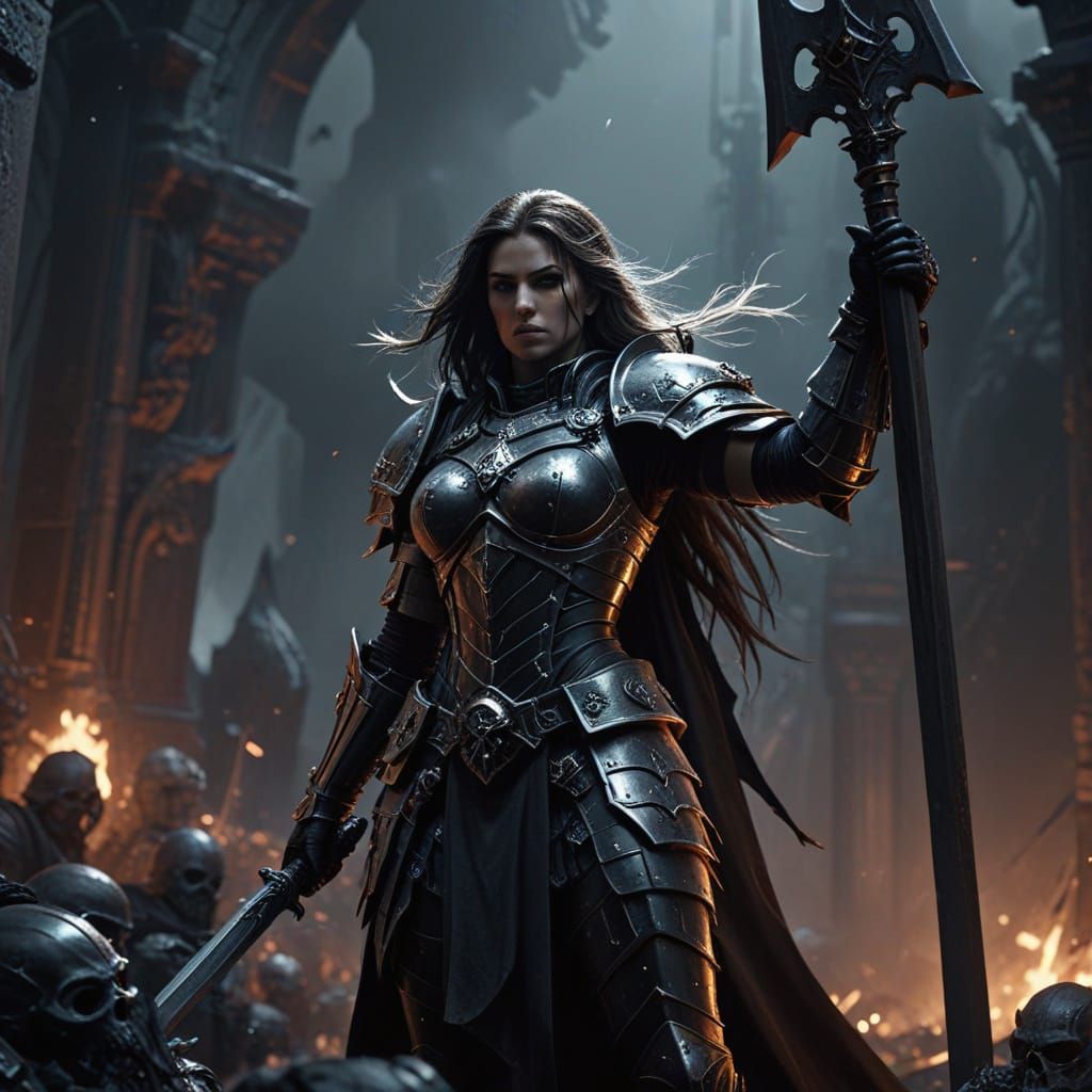Female Warrior Guarding Underworld Entrance
