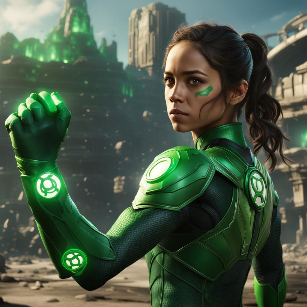 Green Lantern Jessica Cruz: Detailed Matte Painting
