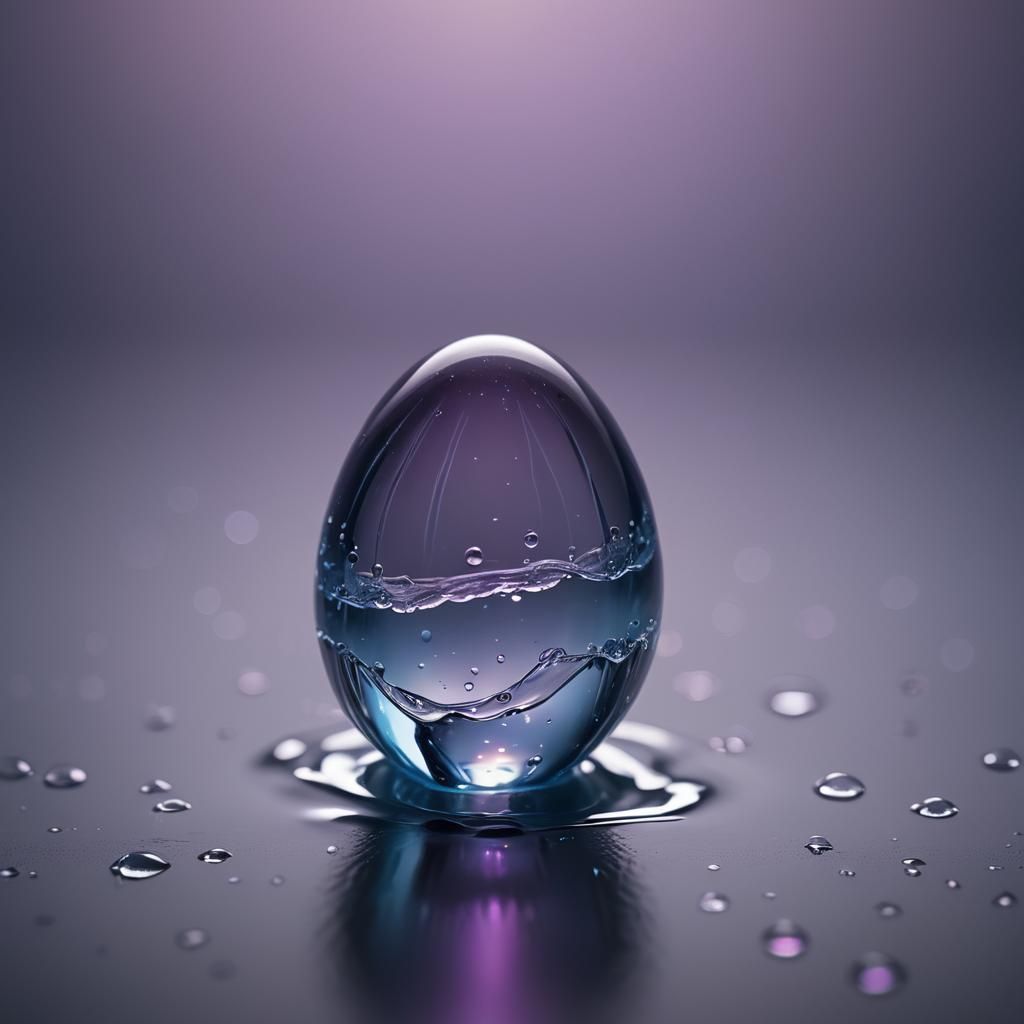 Ethereal Transparent Water Egg Sculpture