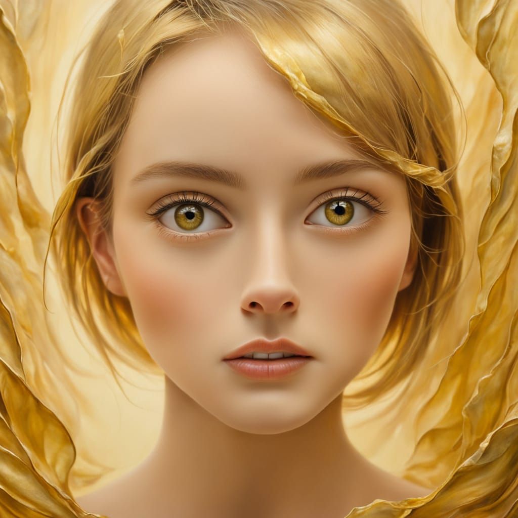 Surreal Woman Portrait in Vibrant Oil Painting Style