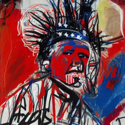Donald Trump as Basquiat-Style Neo-Expressionist Portrait