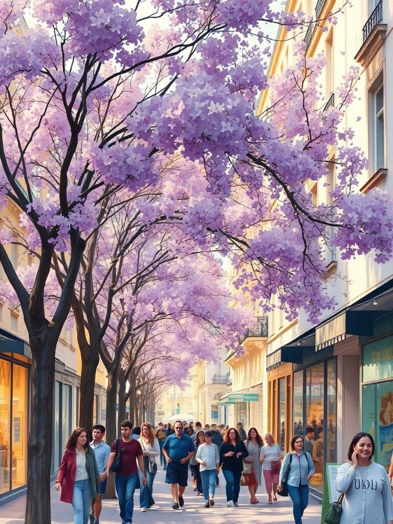 Parisian Street Scene in Impressionistic Watercolor