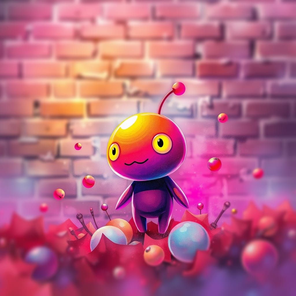 Whimsical Neon Dream in Watercolor Style