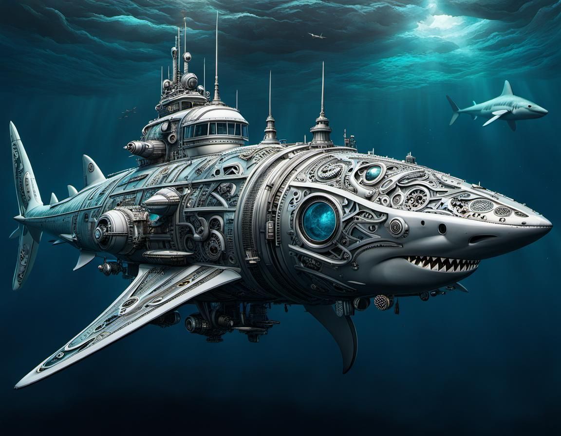 Shark: Rococo shark submarine