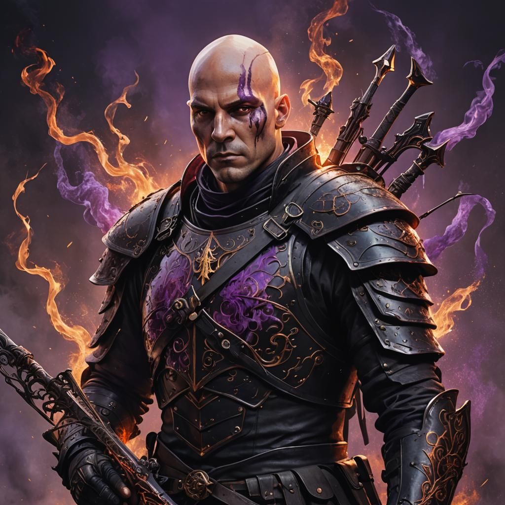 Fantasy Warrior with Crossbow in Volumetric Lighting